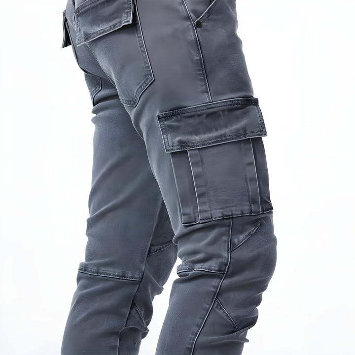 Anthony - Elastic denim cargo pants