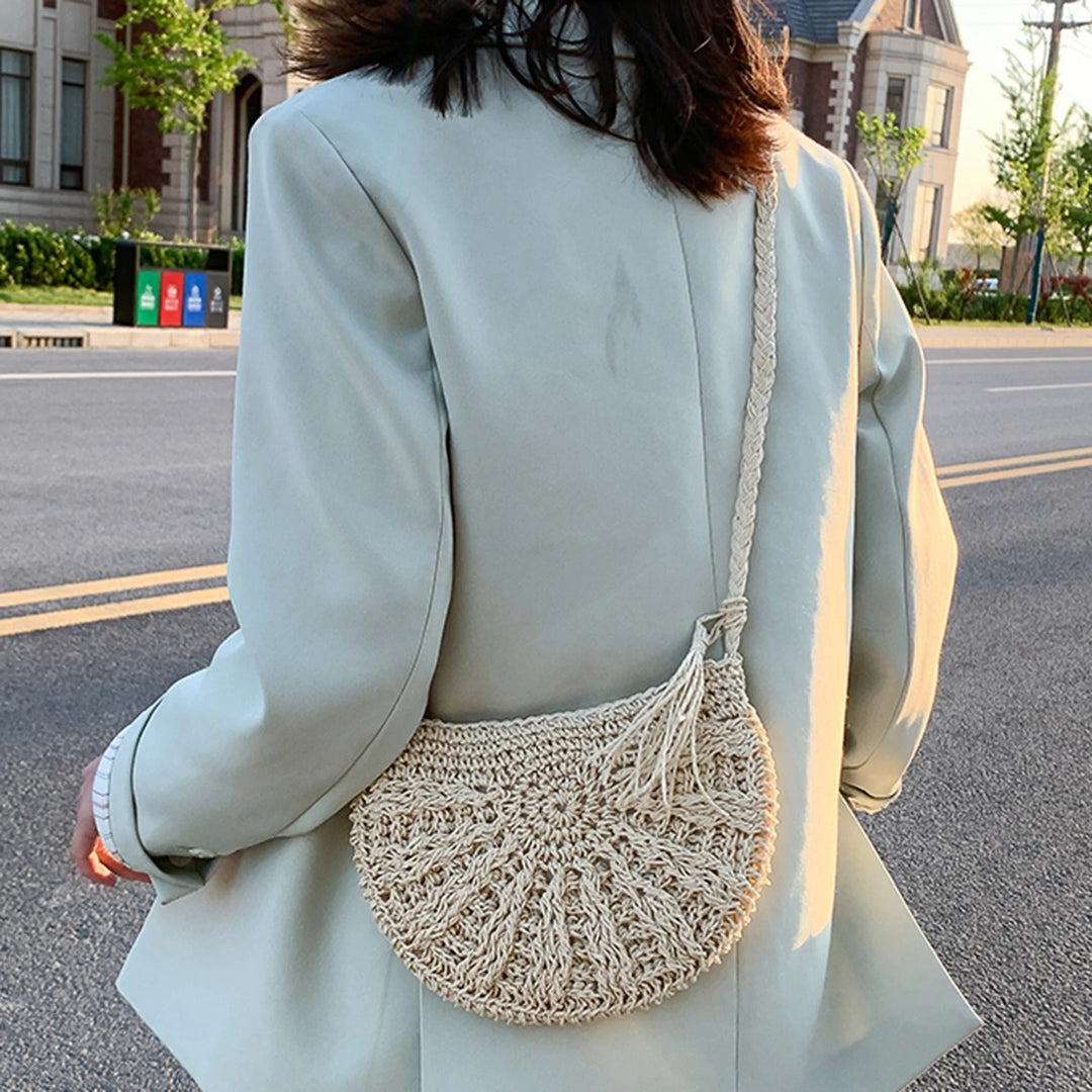 Jade - Shoulder Bag with Straw Look