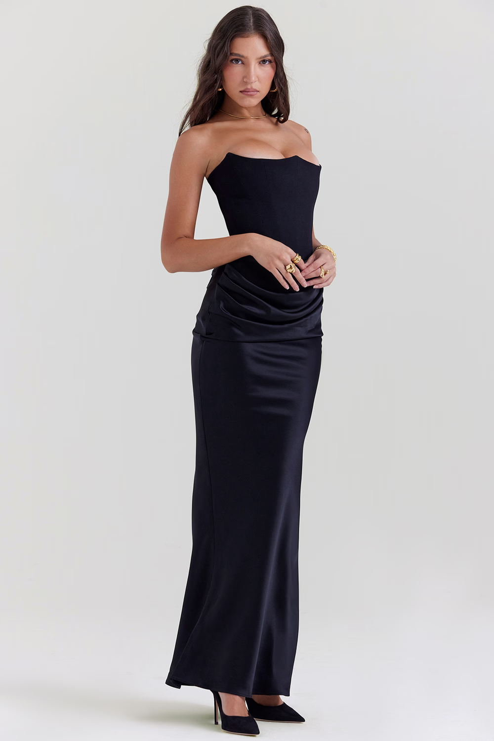 Amara - Strapless Corset Maxi Dress