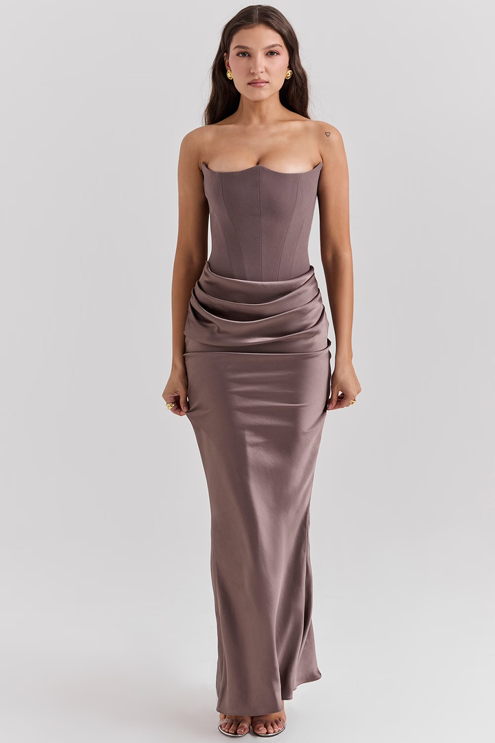 Amara - Strapless Corset Maxi Dress